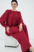 Ayrobin Tunik Pantolon Alt Üst Takım 6712 - Bordo resmi